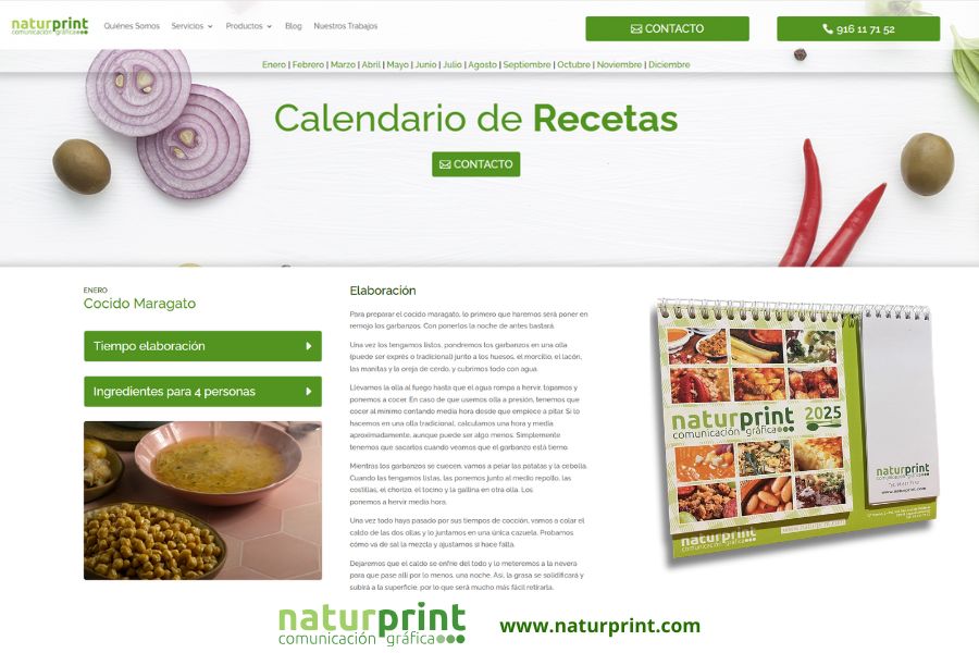 Calendarios de sobremesa Naturprint: Organízate con sabor y estilo