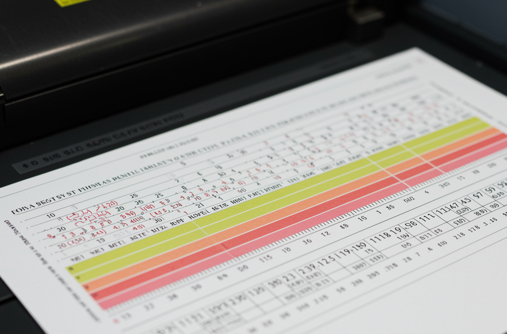 Papeles de colores con líneas de registro para offset