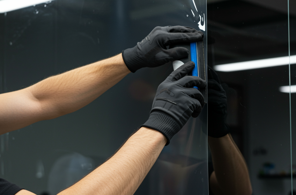 Rótulo profesional de escaparate en material resistente